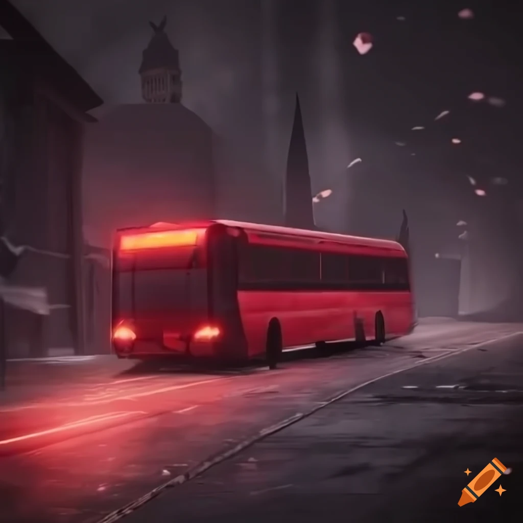 spooky bus in unreal engine 5 rendering