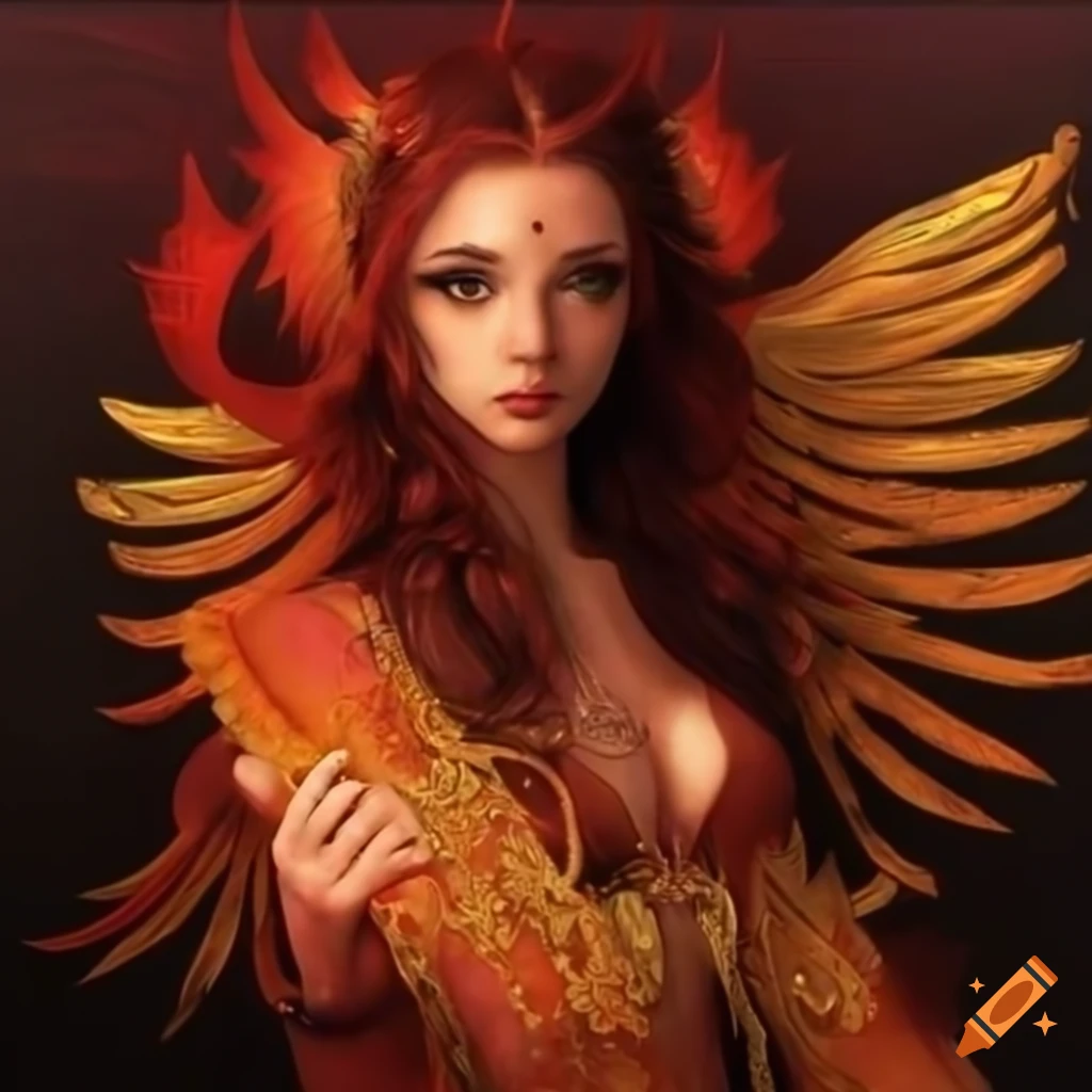 digital art of a Phoenix girl