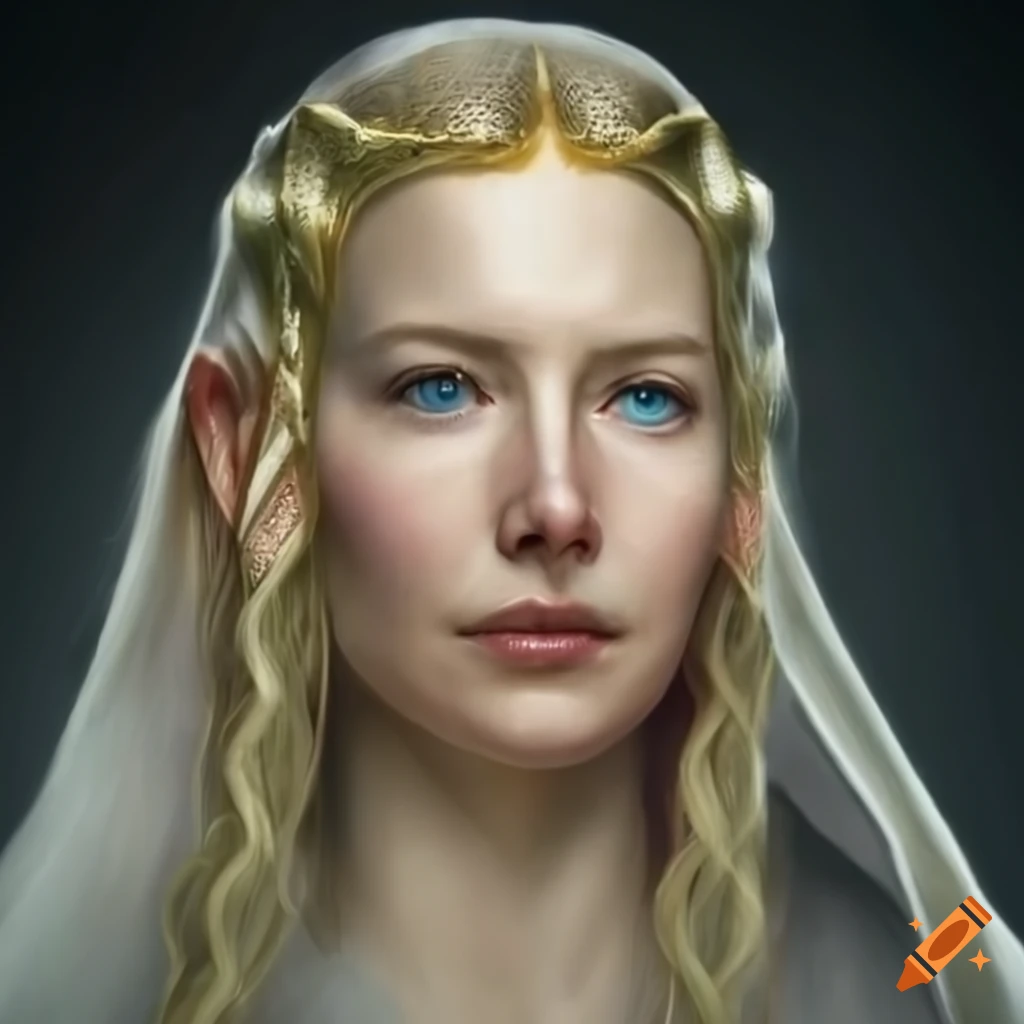 photorealistic portrait of Galadriel from Lord of the Rings