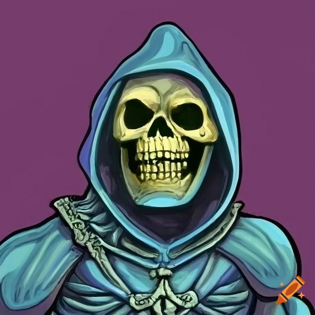 cubist-style portrait of Skeletor