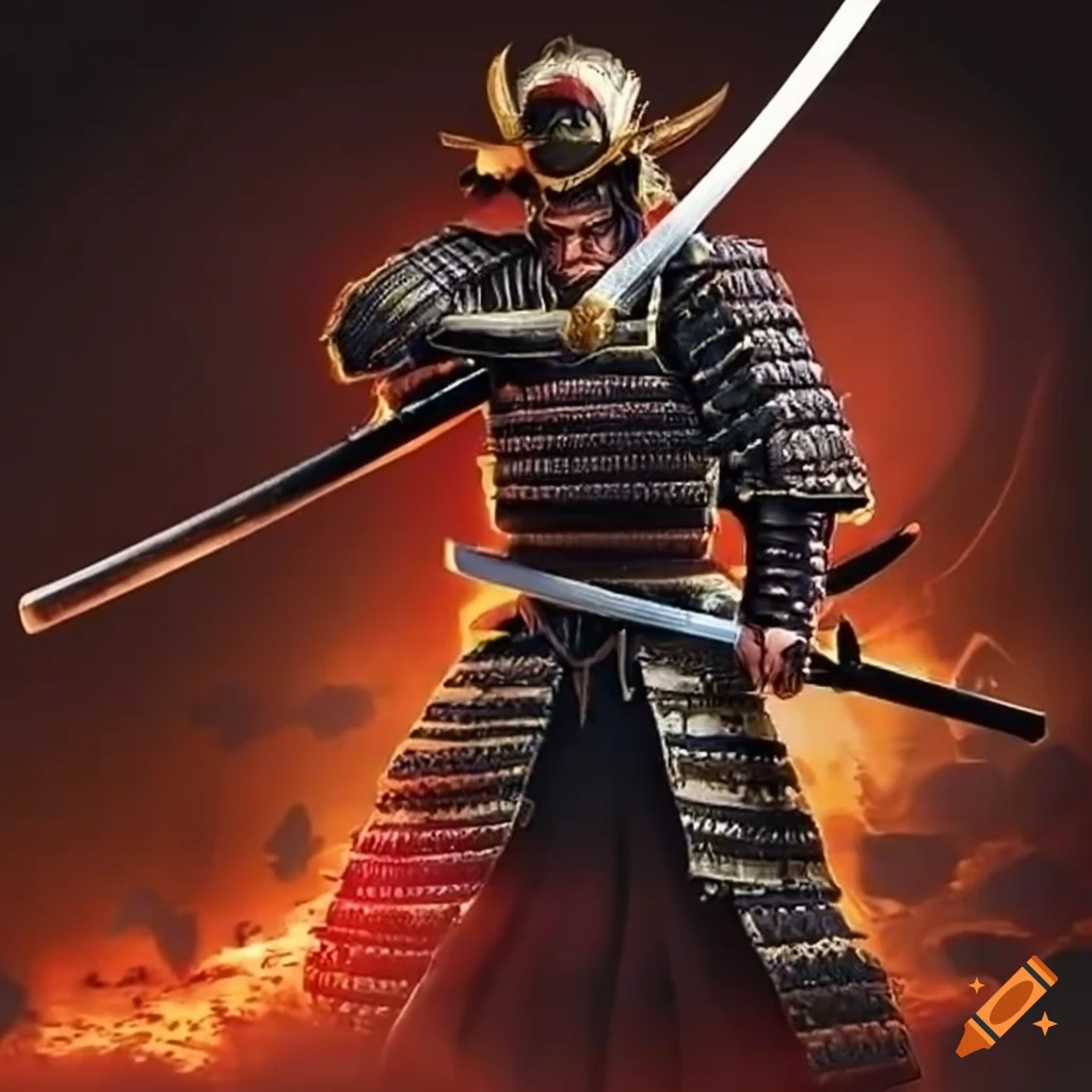 image of a fierce samurai with a katana