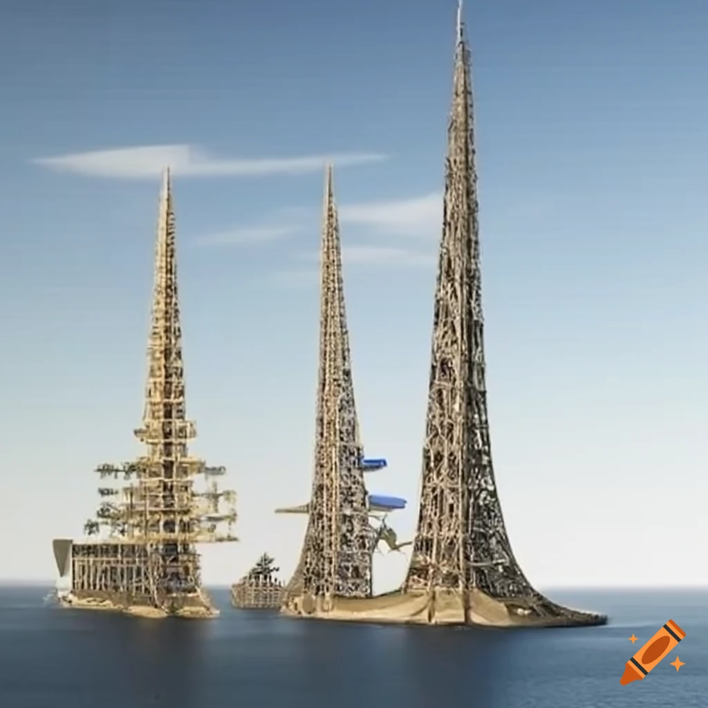 Image of sprawling architectural structures on Craiyon