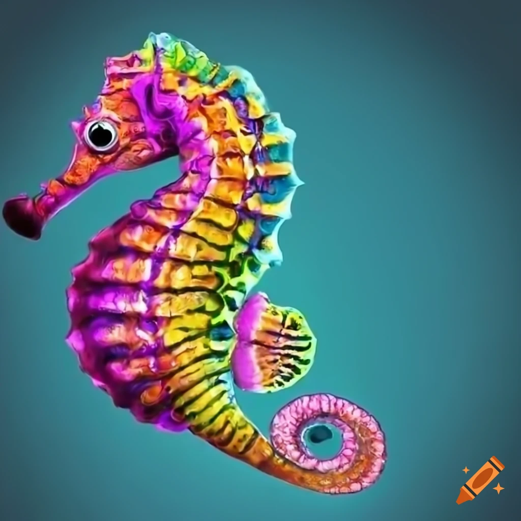intricately detailed seahorse artwork