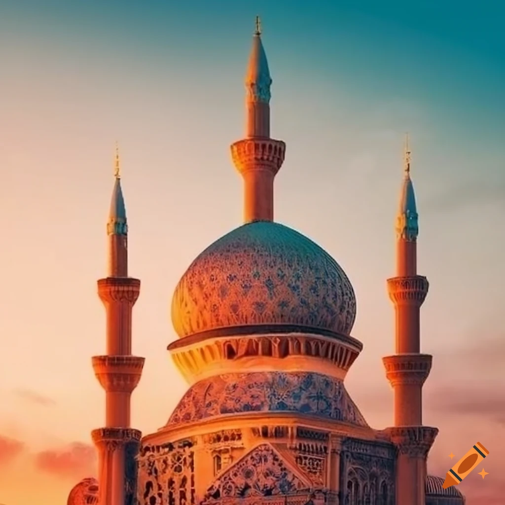 mosque with swirling clouds in the sky