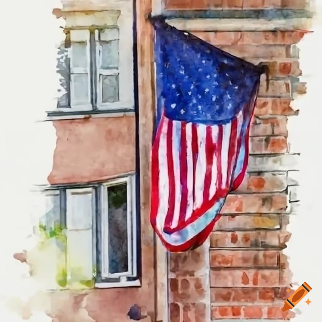 American flag waving above a cannabis-themed building
