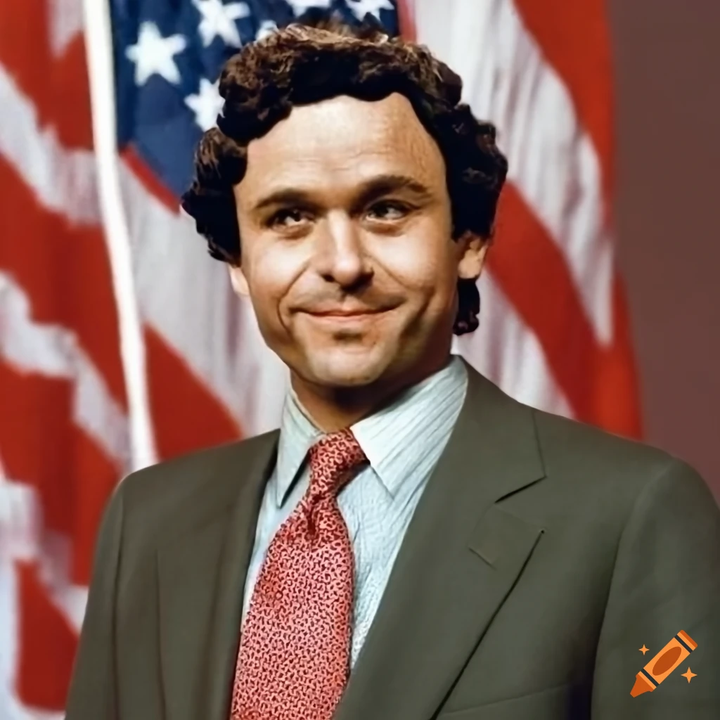photo of Senator Ted Bundy with American flag in background