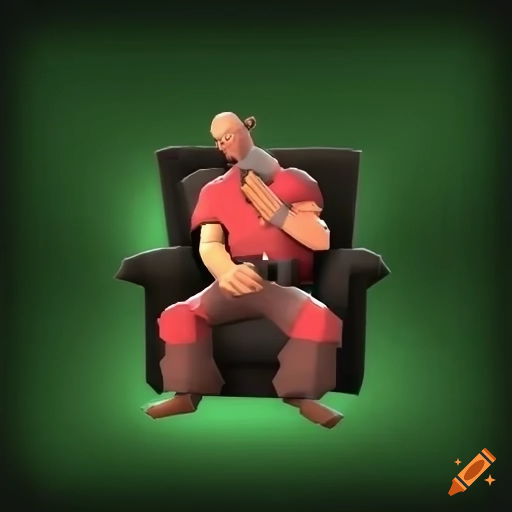 screenshot of TF2 characters on a couch with green overlay