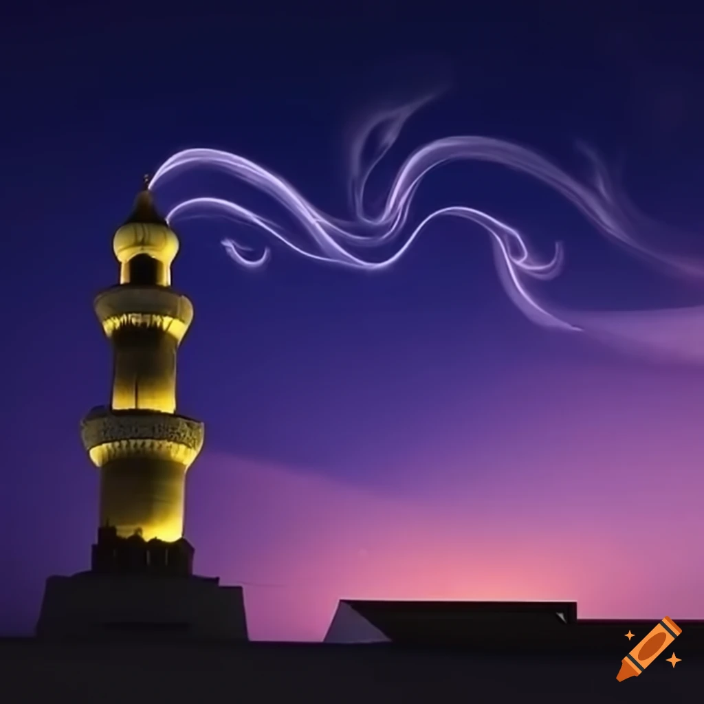 mosque with swirling clouds in the sky