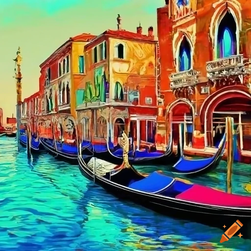 Venetian embarcadero with gondolas