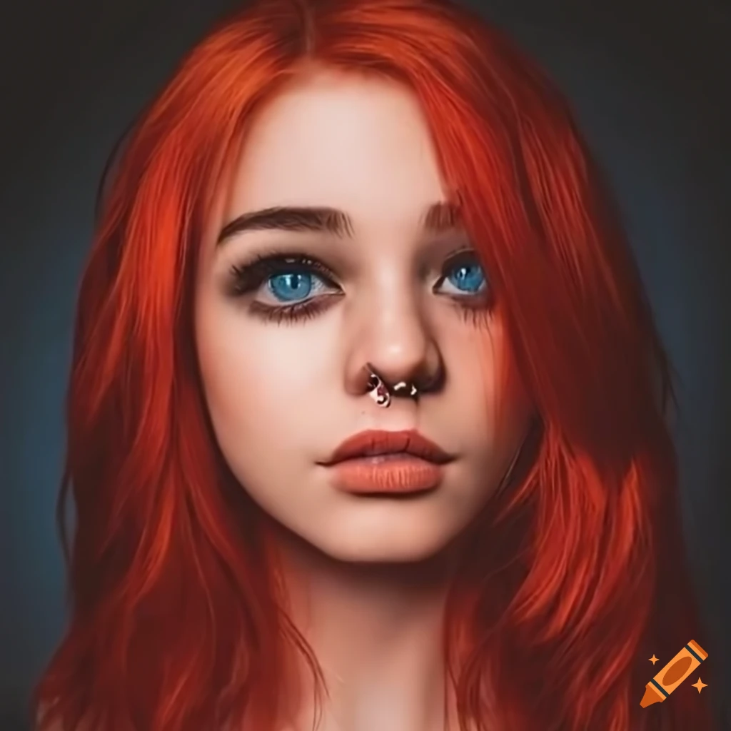 young woman with orange hair and piercings