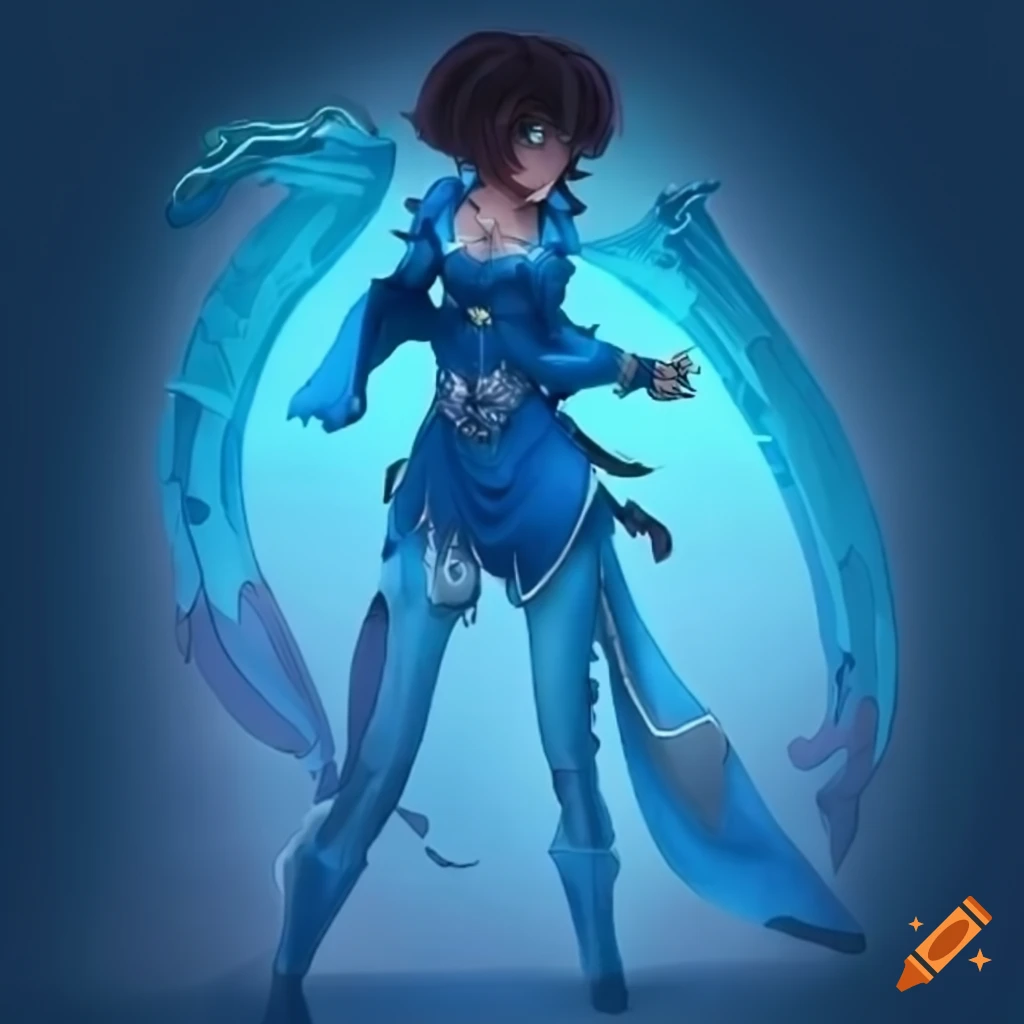 design of a blue character sheet
