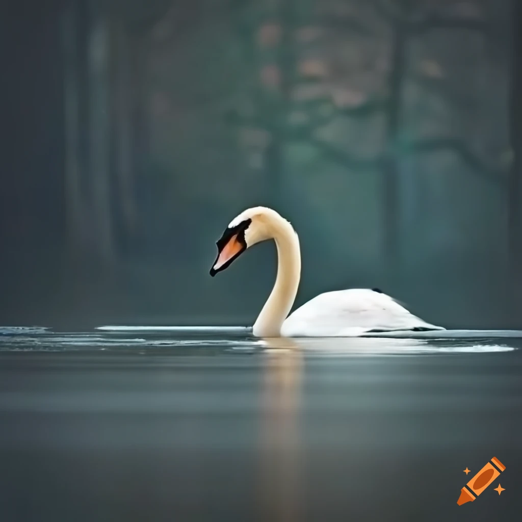 cygne in a magical forest