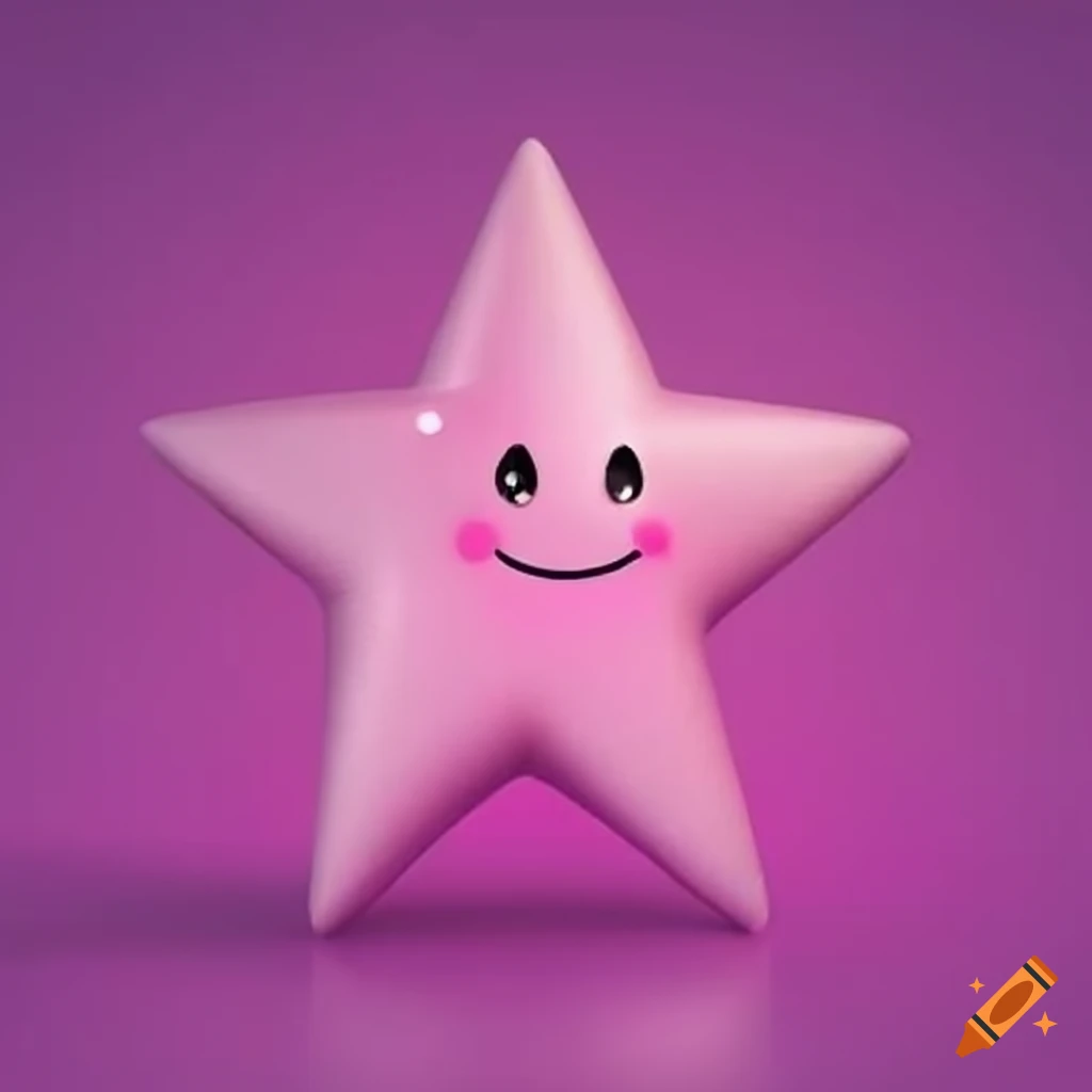 pink smiling star in high resolution