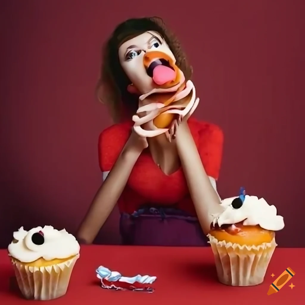 Elmo enjoying cupcakes