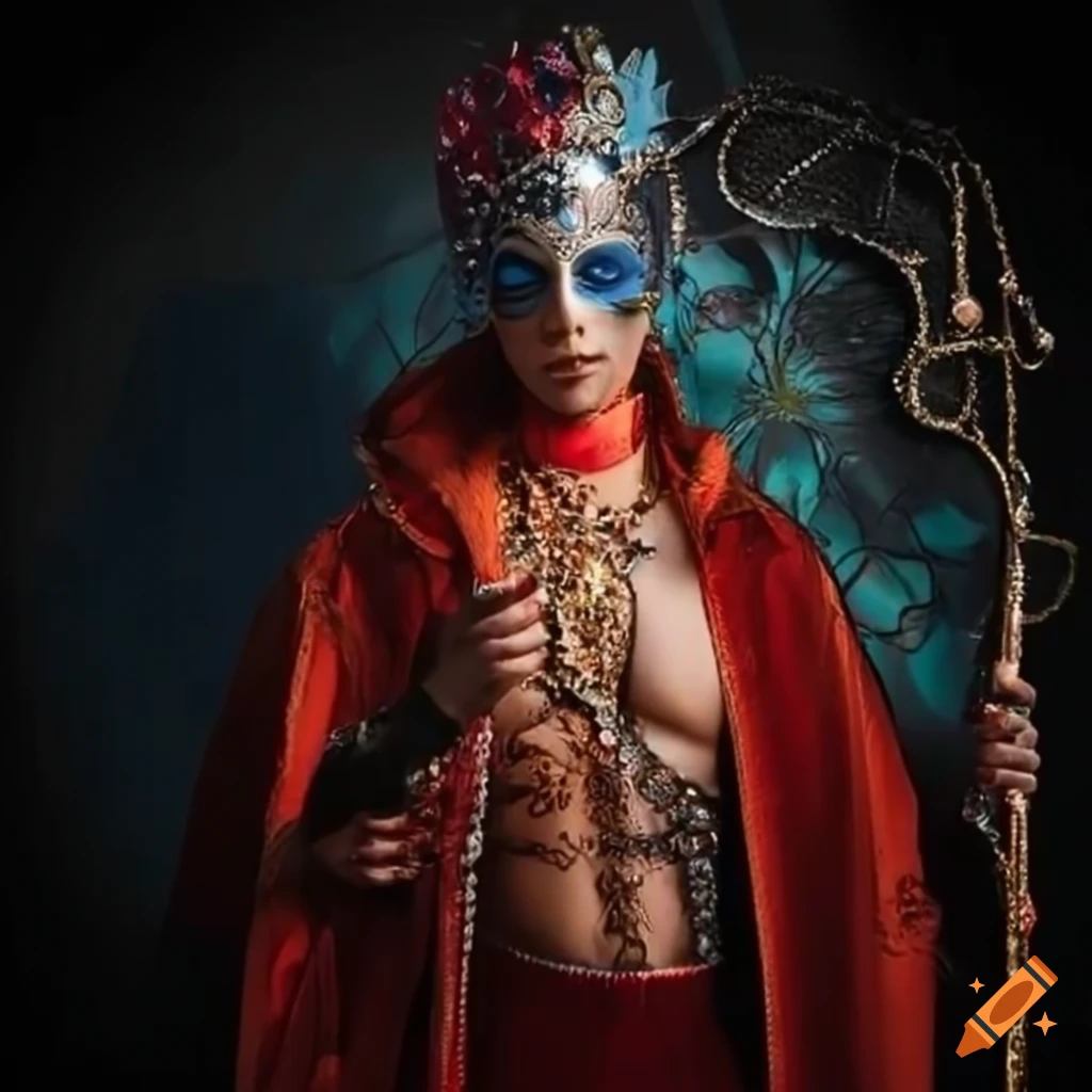 elaborate masquerade costume for a man