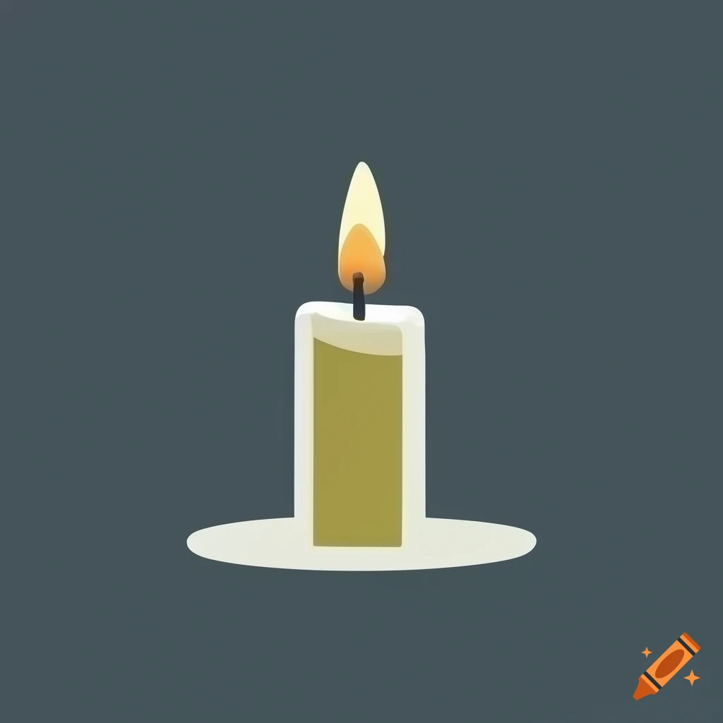 minimalistic candle icon on solid background