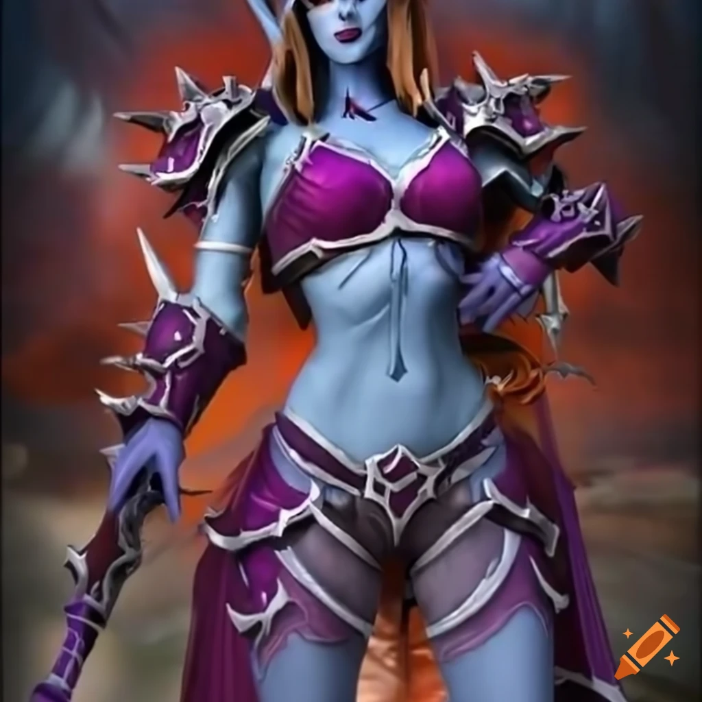 artwork of Sylvanas Windrunner rising