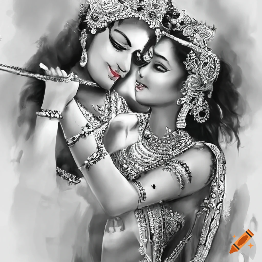 divine depiction of Radha and Krishna