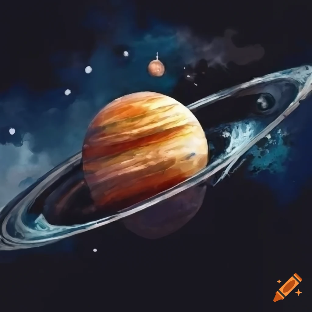 watercolor illustration of the solar system
