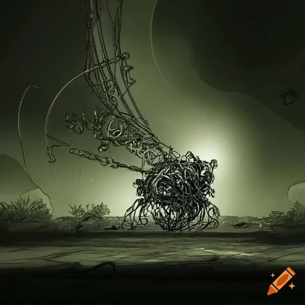 abstract wireframe illustration by Arthur Rackham
