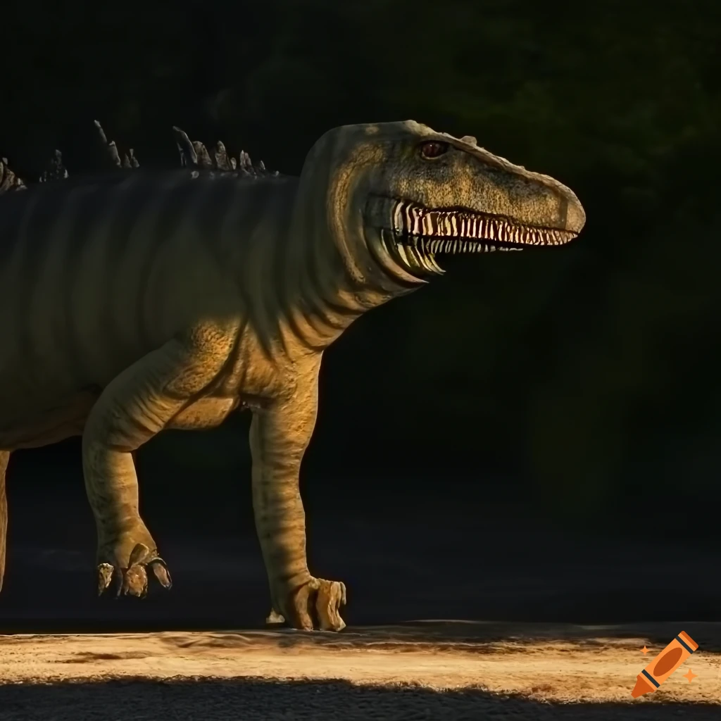 frontal view of two iguanodon-dinosaurs with detailed skin texture