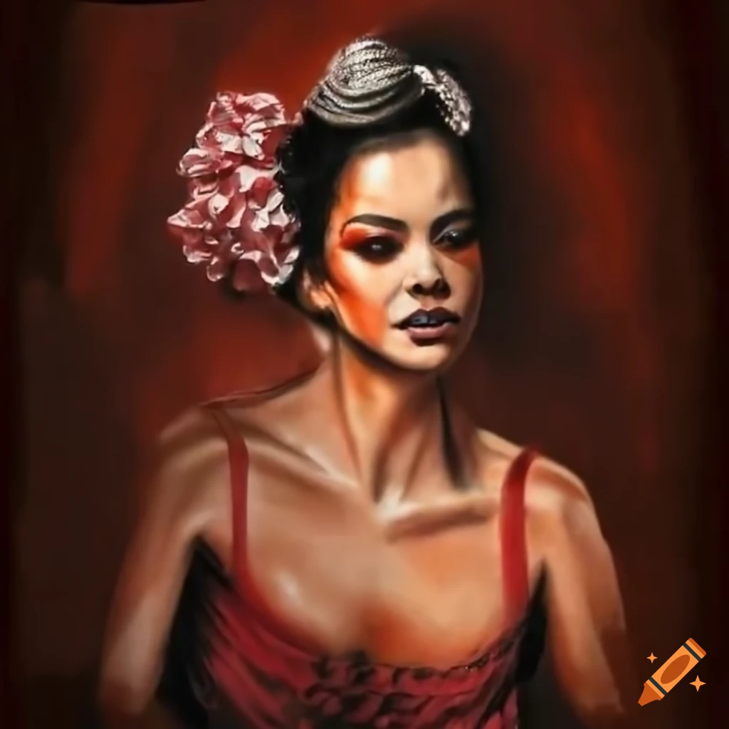 flamenco dancer in a Chinese pagoda