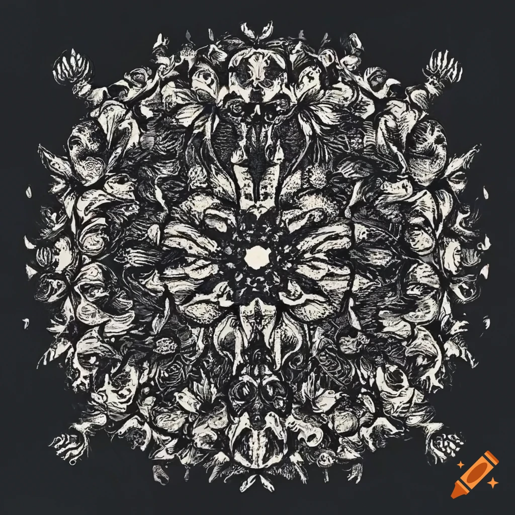 monochrome vintage ornamental element