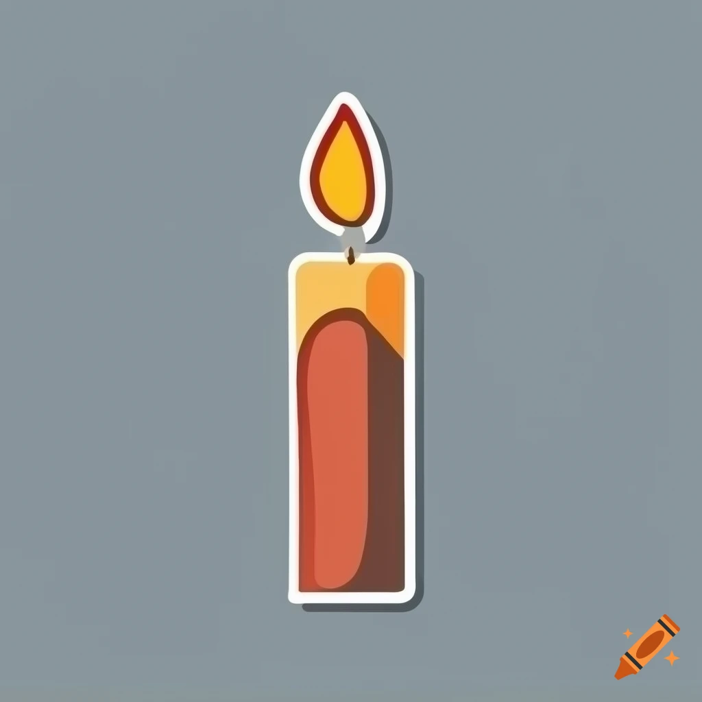 simplistic candle icon on solid background