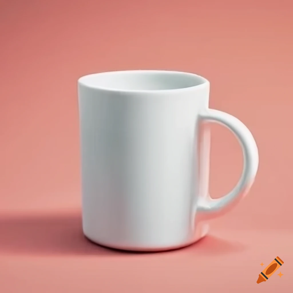 1980s style blank white mug mockup