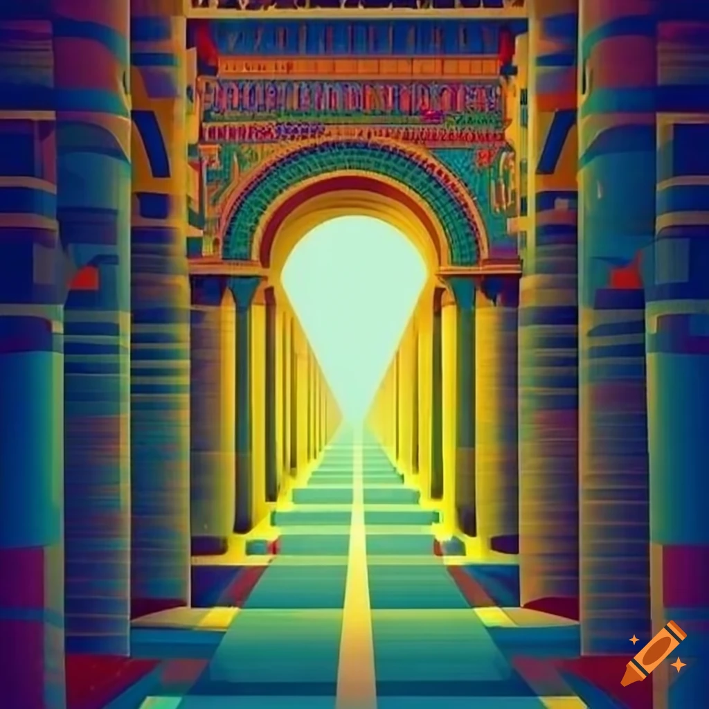 geometric abstract art with ancient Egyptian motifs