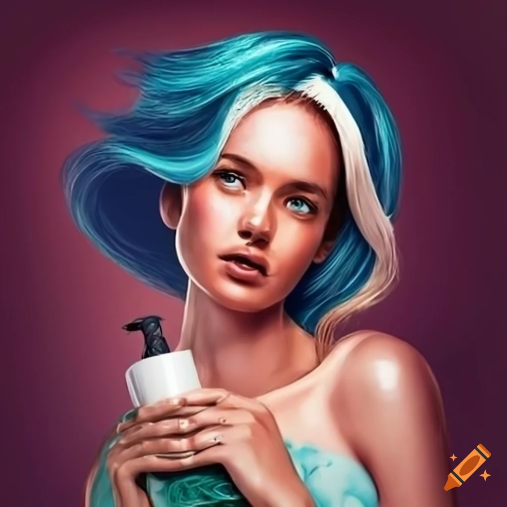 realistic shampoo hair ad poster