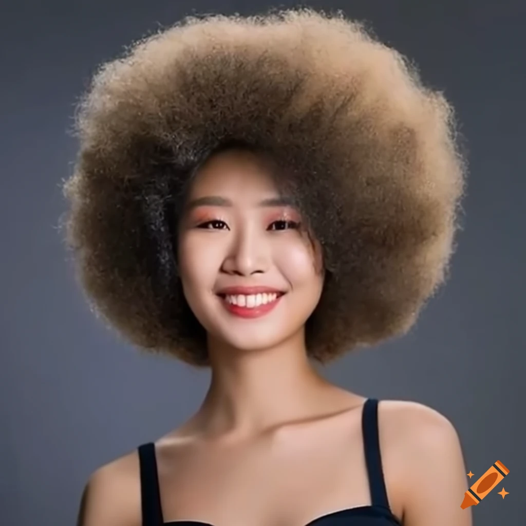 Chinese woman with 4c braided hair