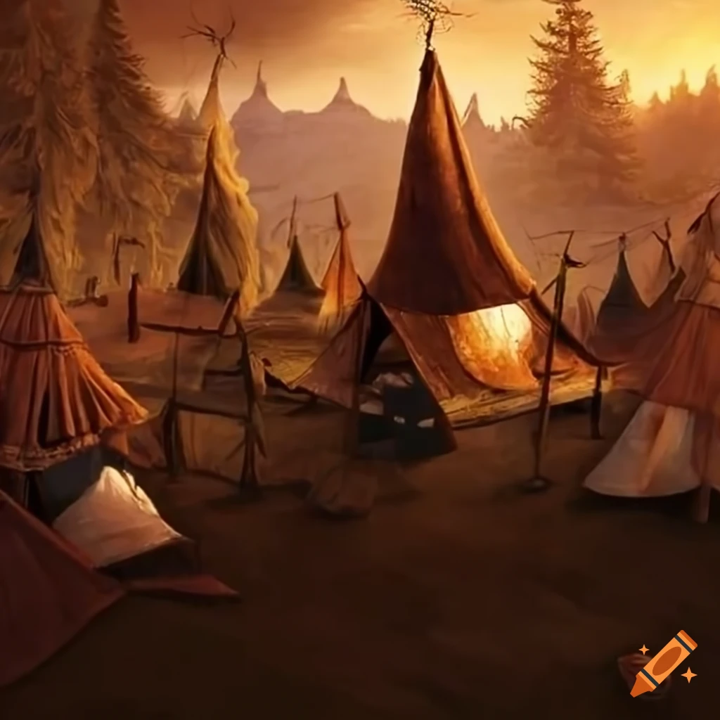 medieval camp scene