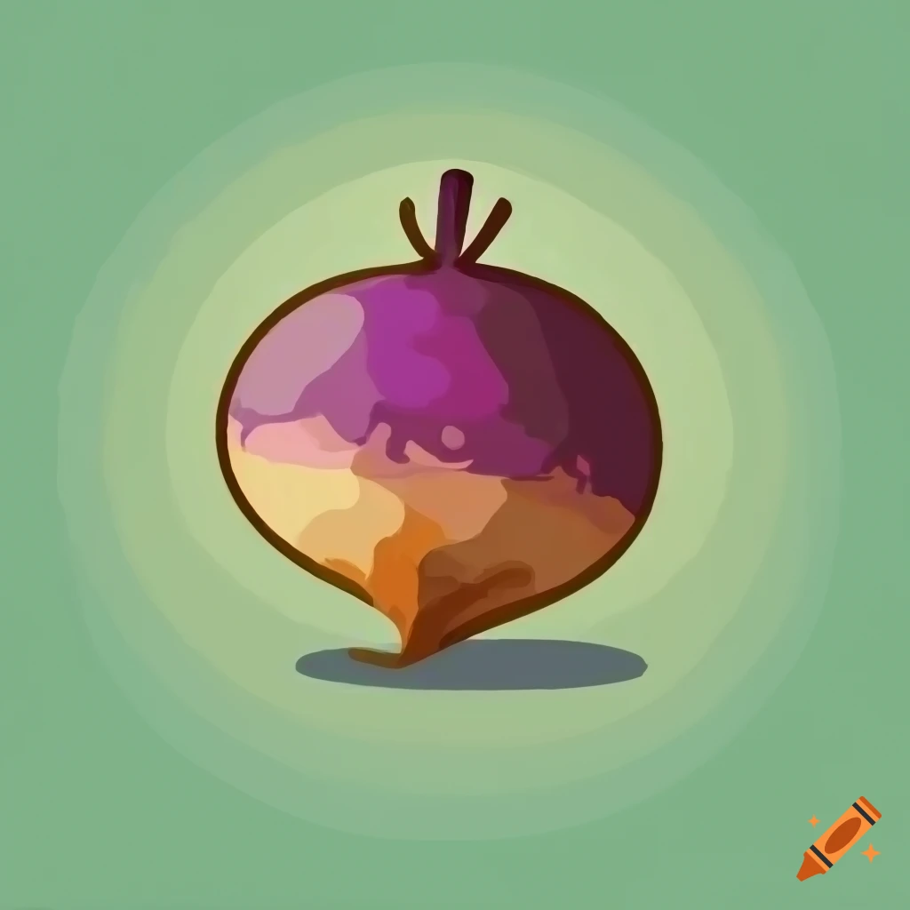 icon of a painterly turnip