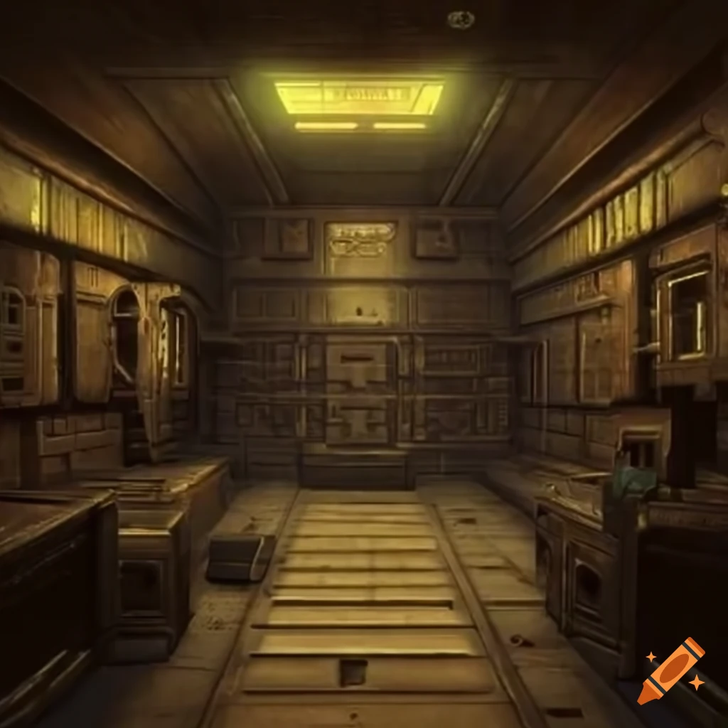 clean corridor inside the Fallout vault