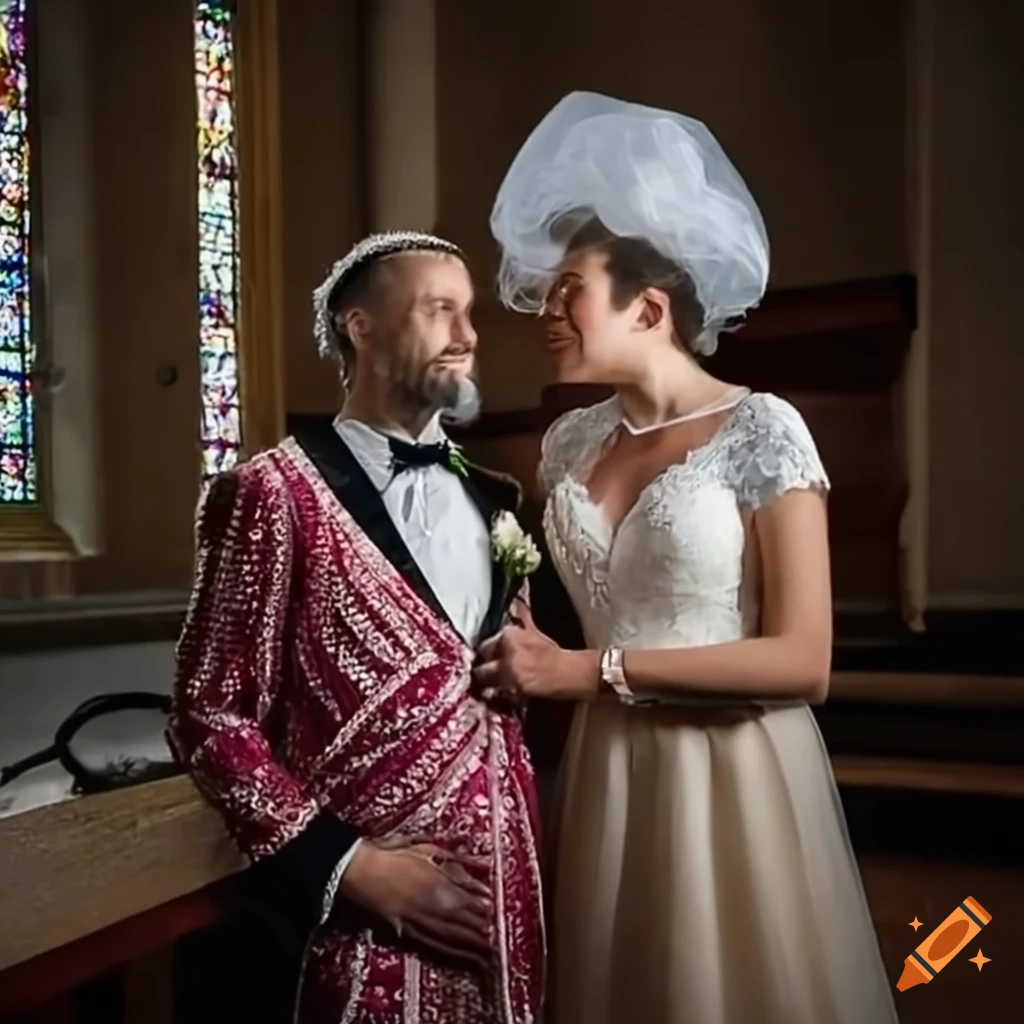 wedding ceremony of two beekeepers in a church