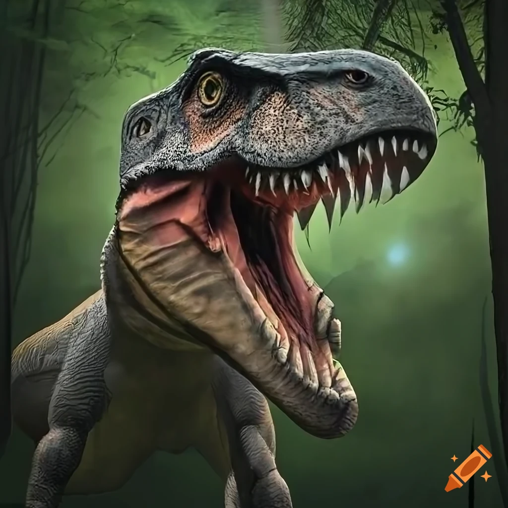 scientifically accurate depiction of a feathered Tyrannosaurus in Louisiana