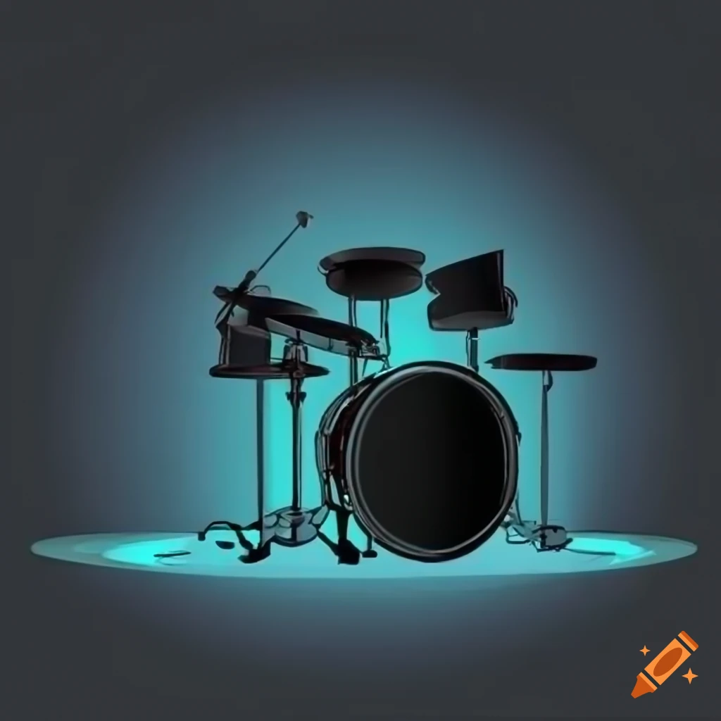 silhouette of glowing drums