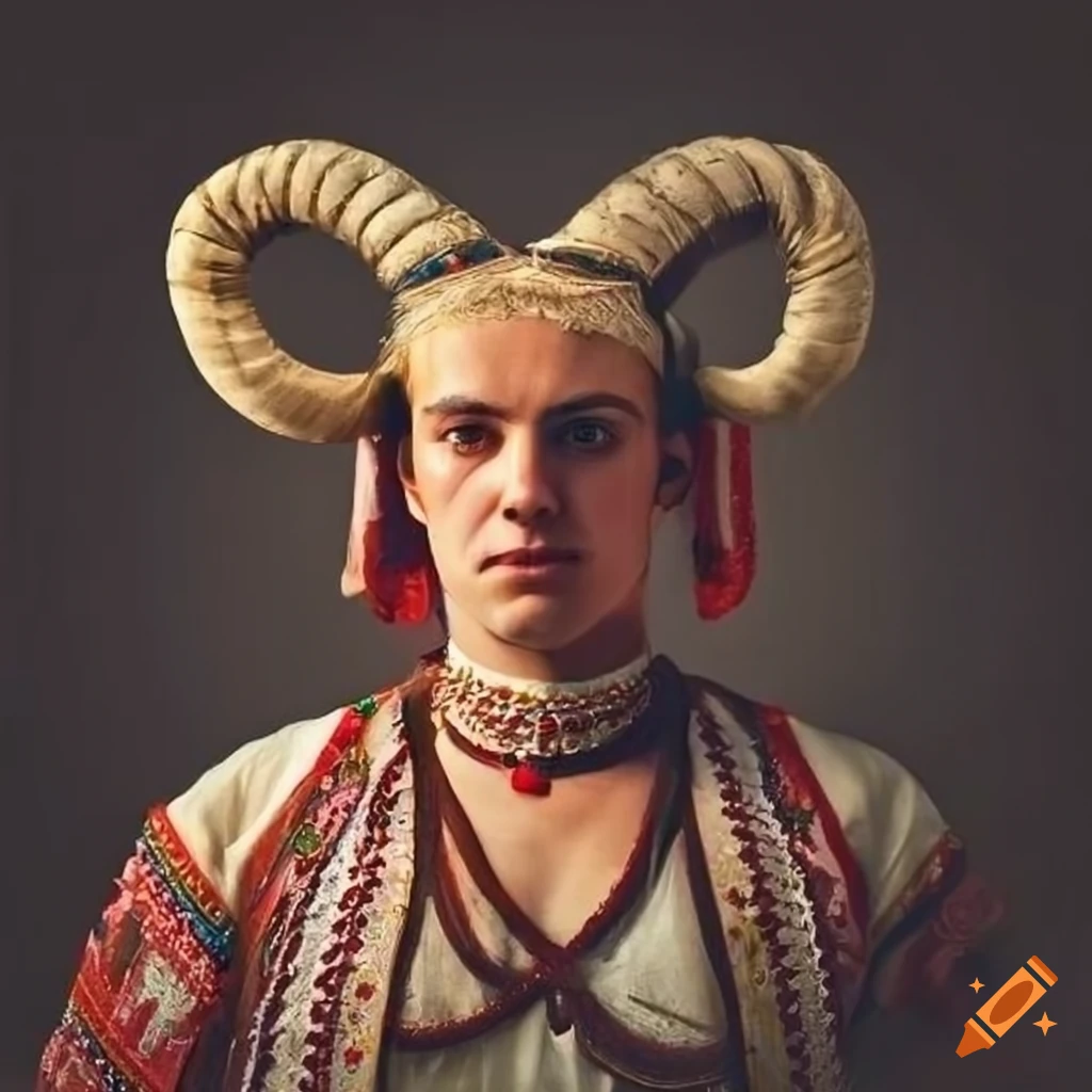 Capricorn man in Romanian traditional costume
