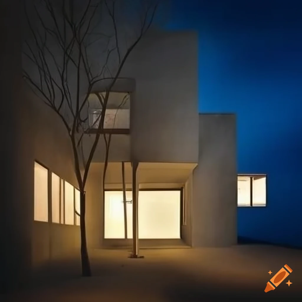 hyperrealist depiction of a modern white house