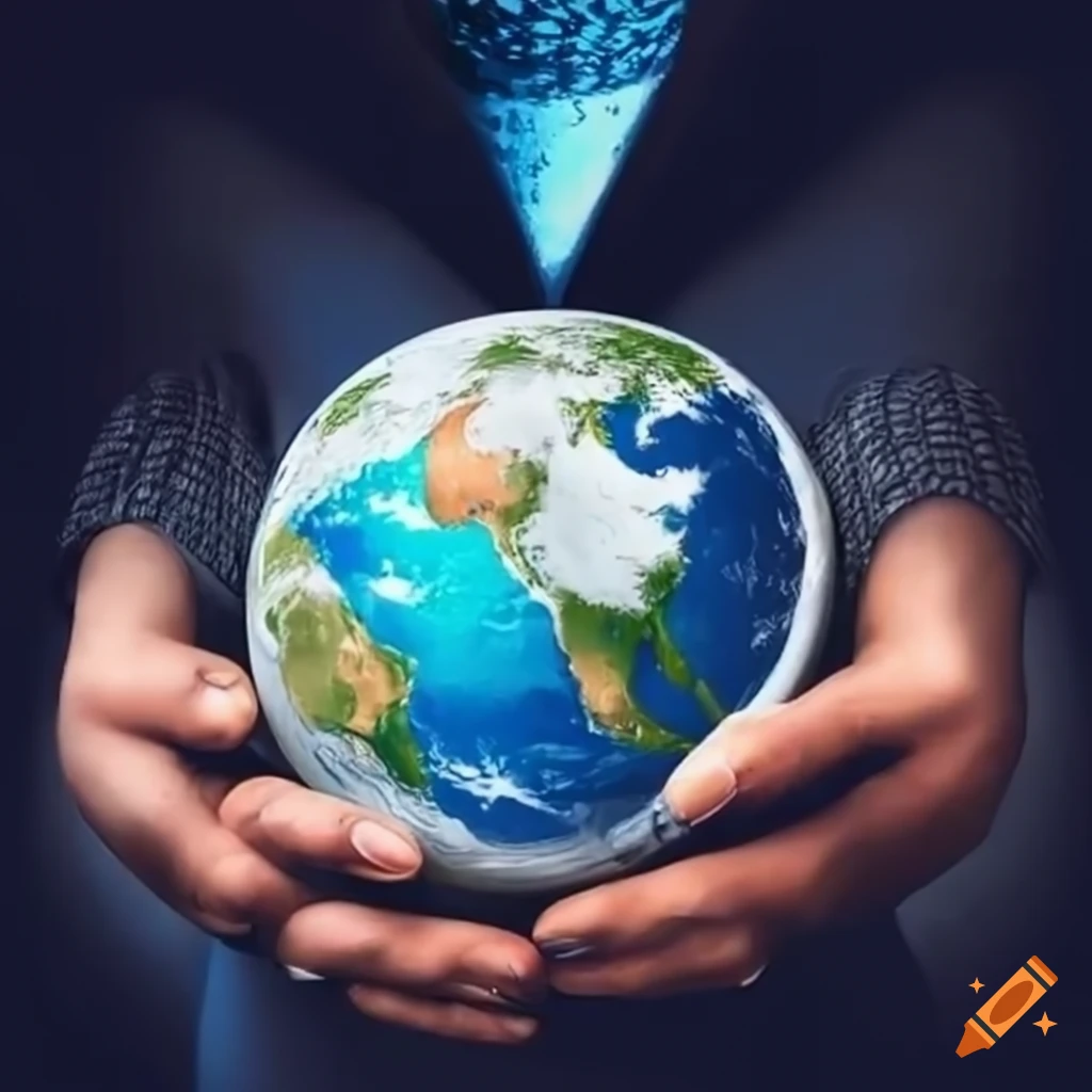 earth being held by hands