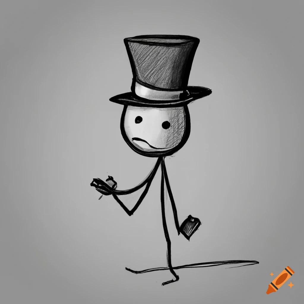 stickman with a top hat