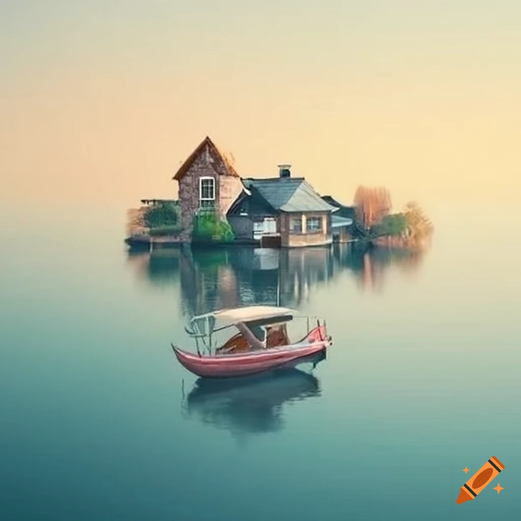 concept of a fusion between a family home and a boat