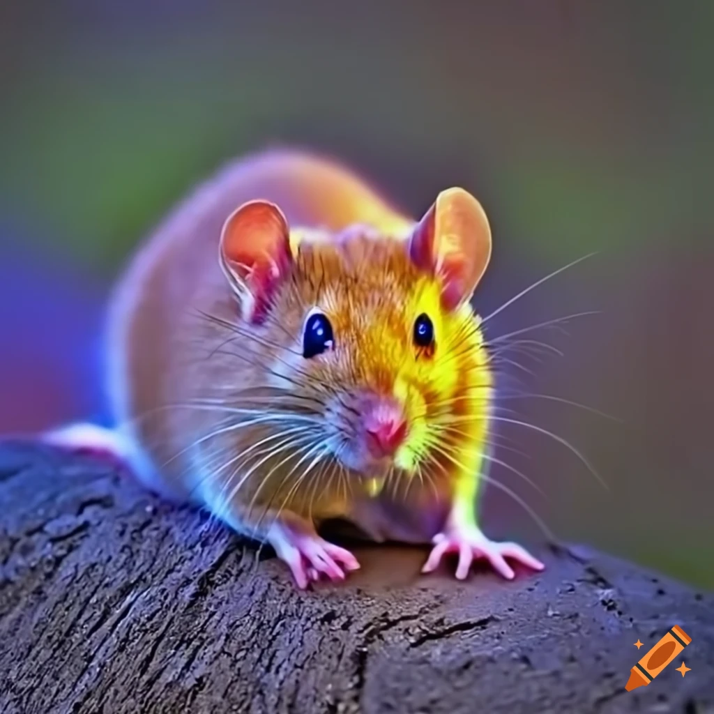 bright orange glowing rat