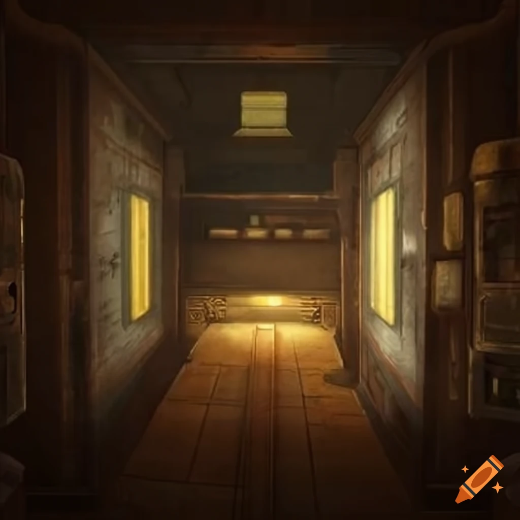 clean corridor inside the Fallout vault