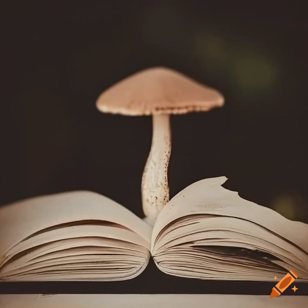 paper mushroom on book pages