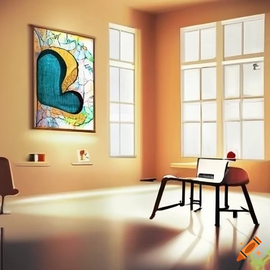 artistic office interior for psychology coaching