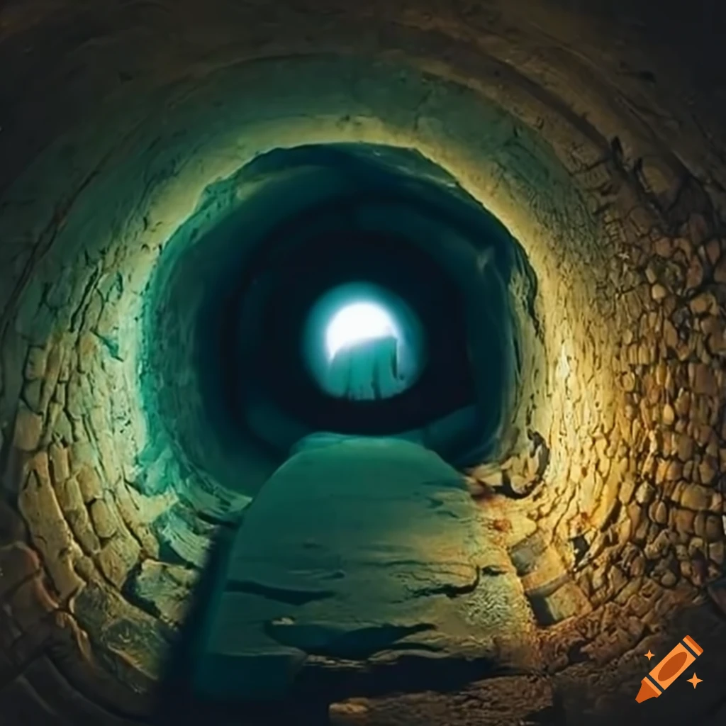 sewer system with flowing water