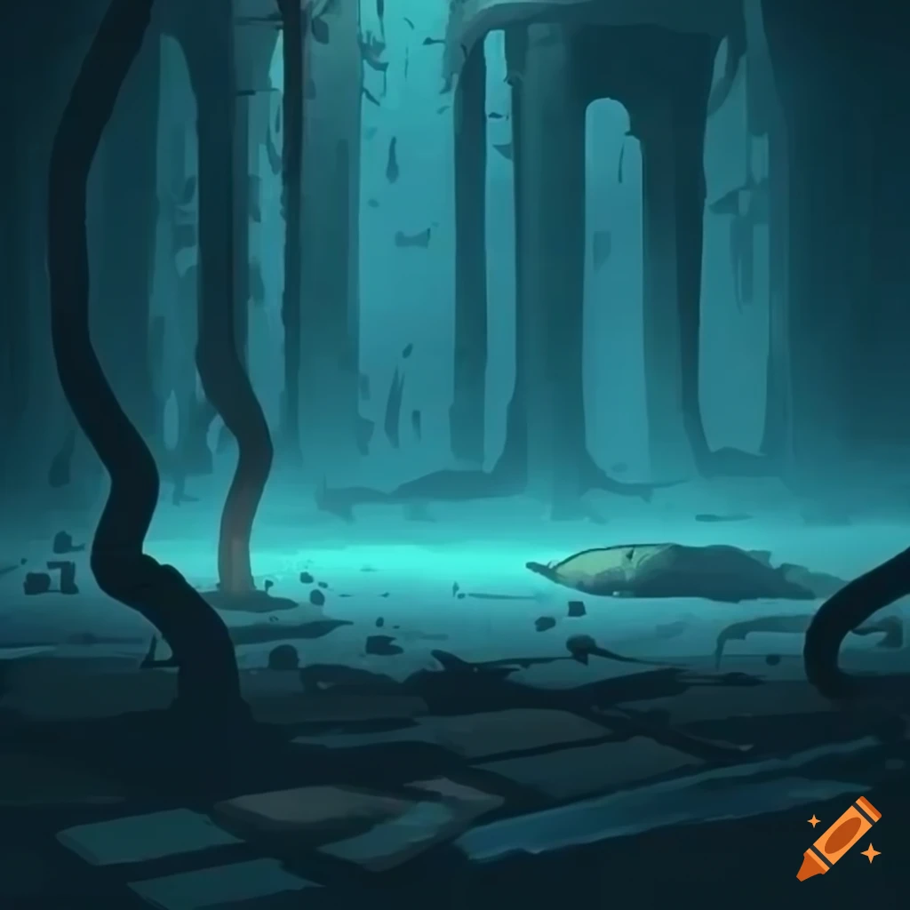 2D video game background of a sewer