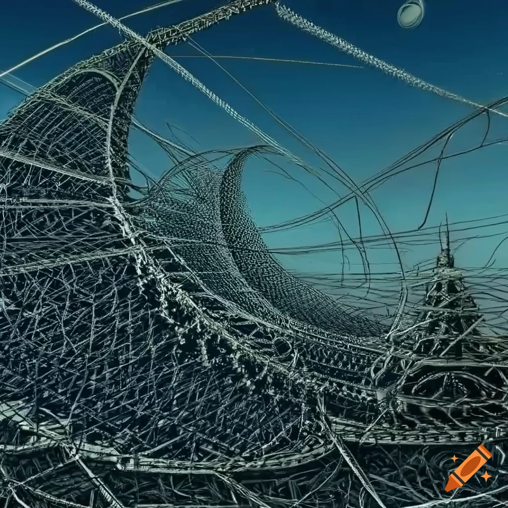 Arthur Rackham inspired wireframe artwork